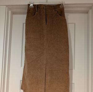 Classic Tan Corduroy Skirt